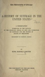Cover of: A history of suffrage in the United States.