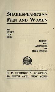 Cover of: Shakespeare's men and women by William Shakespeare