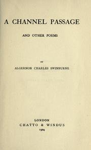 Cover of: A channel passage and other poems by Algernon Charles Swinburne