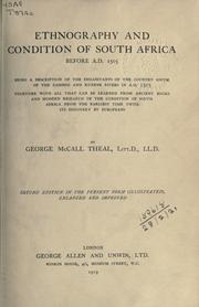 Cover of: Ethnography and condition of South Africa before A.D. 1505 by George McCall Theal, George McCall Theal