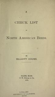 Cover of: A check list of North American birds. by Elliott Coues