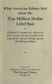 What American editors said about the ten million dollar libel suit