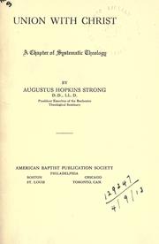 Cover of: Union with Christ by Augustus Hopkins Strong