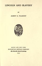 Cover of: Lincoln and slavery