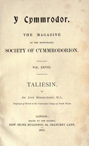 Cover of: Taliesin. by Jones, John Morris- Sir