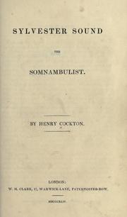 Cover of: Sylvester Sound: the somnambulist.