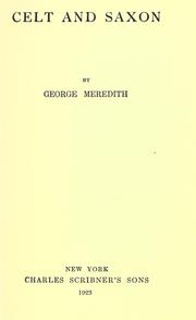 Cover of: Celt and Saxon
