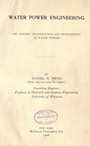 Cover of: Water power engineering by Daniel Webster Mead