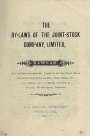 Cover of: The by-laws of the Joint-Stock Company, Limited, Kaweah. by Kaweah Colony.