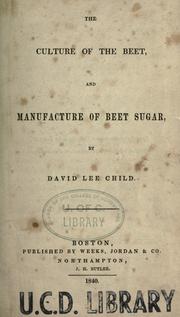 Cover of: The culture of the beet