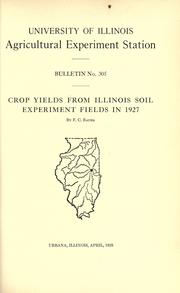 Cover of: Crop yields from Illinois soil experiment fields in 1927
