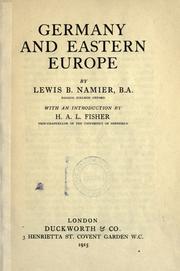 Cover of: Germany and eastern Europe by Namier, Lewis Bernstein Sir