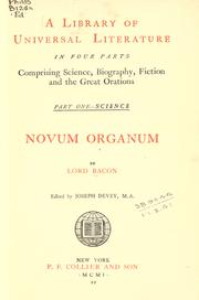 Cover of: Novum Organum by Francis Bacon