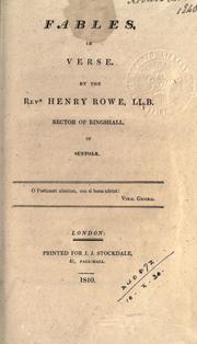 Cover of: Fables, in verse. by Henry Rowe, Henry Rowe