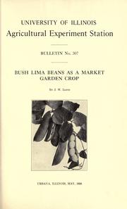 Cover of: Bush lima beans as a market garden crop by John William Lloyd
