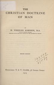 Cover of: The Christian doctrine of man.