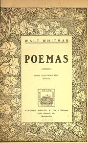 Cover of: Poemas by Walt Whitman