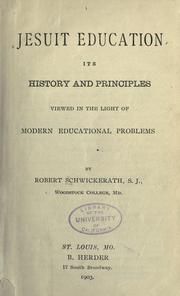 Front cover of Jesuit education by Robert Schwickerath