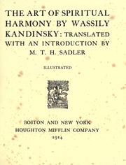 Cover of: The art of spiritual harmony by Wassily Kandinsky