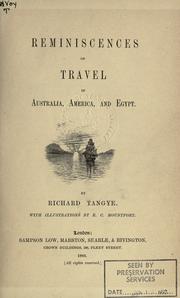 Cover of: Reminiscences of travel in Australia, America and Egypt.