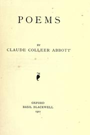 Cover of: Poems by Abbott, Claude Colleer