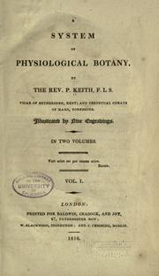 Cover of: A system of physiological botany