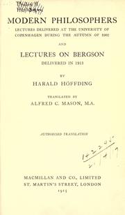 Cover of: Modern philosophers by Harald Høffding