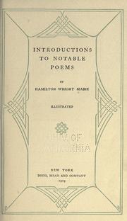 Cover of: Introduction to notable poems