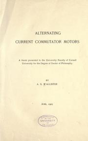 Cover of: Alternating current commutator motors ...