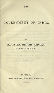 Cover of: The government of India.