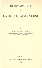 Demonstrations in Latin elegiac verse