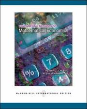 Cover of: Fundamental Methods of Mathematical Economics