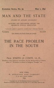 Cover of: The race problem in the South by Joseph Le Conte