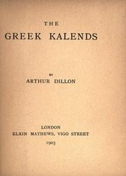Cover of: The Greek kalends.