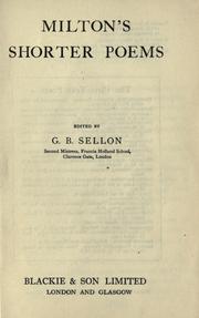 Milton's shorter poems by John Milton