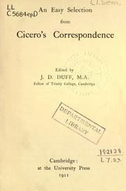 Cover of: An easy selection from Cicero's correspondence by Cicero