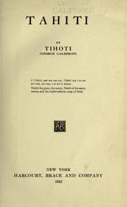 Cover of: Tahiti by George Calderon