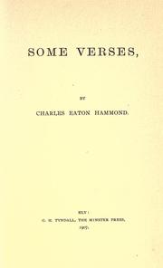 Cover of: Some verses.