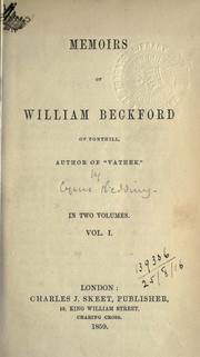 Cover of: Memoirs of William Beckford of Fonthill, author of Vathek.