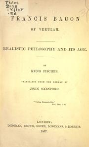Cover of: Francis Bacon of Verulam: realistic philosophy and its age