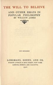Cover of: The will to believe by William James