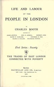 Cover of: Life and labour of the people in London