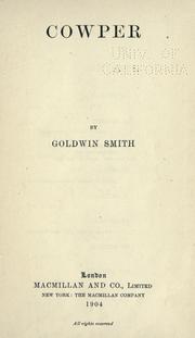 Cover of: Cowper by Goldwin Smith