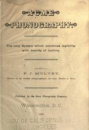 Cover of: Acme phonography ... by Francis J. Mulvey