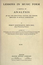 Lessons in music form by Percy Goetschius