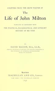 Cover of: The life of John Milton by David Masson, David Masson