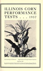 Cover of: Illinois corn performance tests, 1937