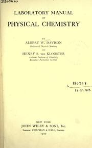 Laboratory manual of physical chemistry by Albert Watson Davison