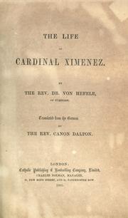 The life of Cardinal Ximenez by Karl Joseph von Hefele