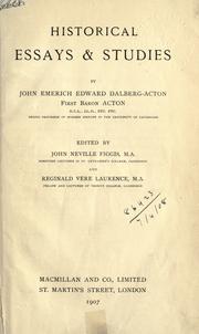 Cover of: Historical essays & studies by John Dalberg-Acton, 1st Baron Acton, John Dalberg-Acton, 1st Baron Acton